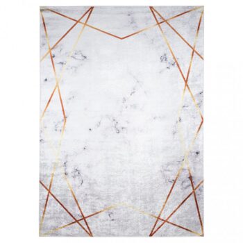 Sivý trendový koberec s jednoduchým zlatým vzorom Šírka: 120 cm | Dĺžka: 170 cm