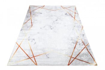 Sivý trendový koberec s jednoduchým zlatým vzorom Šírka: 120 cm | Dĺžka: 170 cm