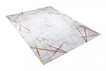 Sivý trendový koberec s jednoduchým zlatým vzorom Šírka: 120 cm | Dĺžka: 170 cm