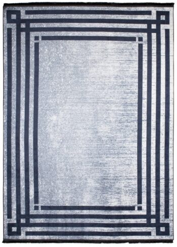 Sivý trendový koberec s protišmykovou úpravou a geometrickým vzorom Šírka: 160 cm | Dĺžka: 230 cm