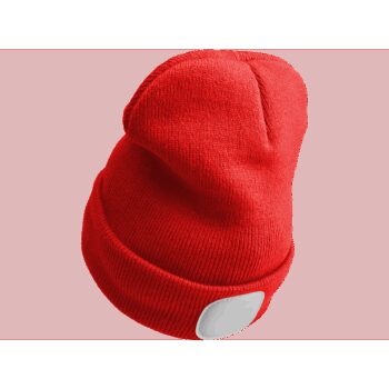 Sixtol Čiapka s čelovkou 45 lm, USB, uni, červená