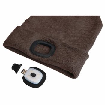 Sixtol Čiapka s čelovkou 45 lm, USB, uni, hnedá