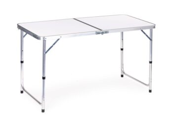 Skladací cateringový stôl 119,5x60 cm biely so 4 stoličkami