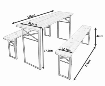 Skladací pivný set - stôl + dve lavičky