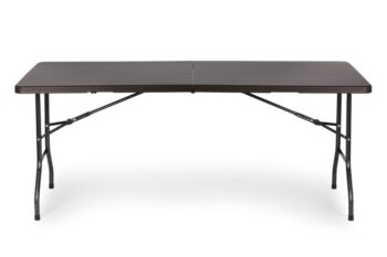 Skladací záhradný banketový cateringový stôl 180 cm - ratan
