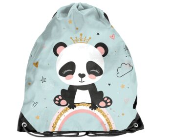 Školská taška na kolieskach - Veselá Panda 5-dielny set