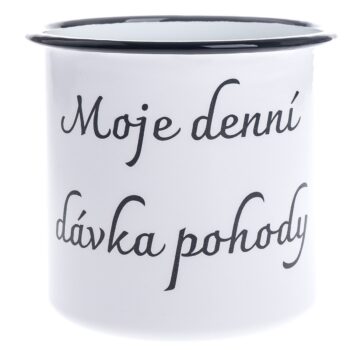 Smaltovaný hrnček "Moje denní dávka pohody", 1 l