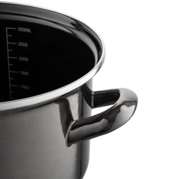 Smaltovaný hrniec s pokrievkou 3,3 l, čierna