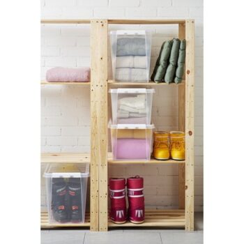 SmartStore Úložný box s bielymi klipmi Classic, 47 l, 47 l