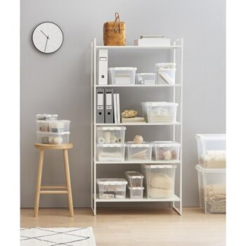 SmartStore Úložný box s bielymi klipmi a kolieskami Classic, 70 l, 70 l