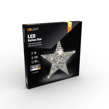 Solight LED ratanová hviezda, 40x LED, 2x AA, 40 cm