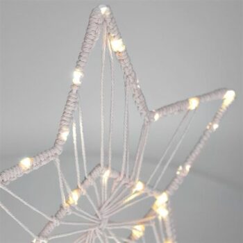 Solight LED vianočná hviezda Lapač snov, biela, 49 cm, 45x LED, 2x AAA