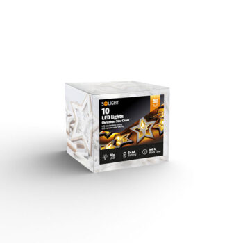 Solight LED vianočná reťaz hviezdy, 10x LED, 1,5m, 2x AA
