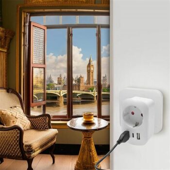 Solight PA03UK Cestovný adaptér UK USB A+C prepoužitie vo Veľkej Británii, typ G