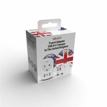 Solight PA03UK Cestovný adaptér UK USB A+C prepoužitie vo Veľkej Británii, typ G