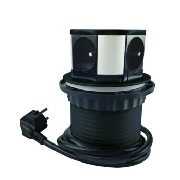 Solight predlžovací přívod, 4 z., 1,5 m PP100-B, černý