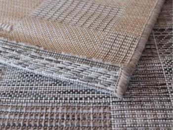 Spoltex, Kusový koberec Terazza 21107-740 Ivory Silver / Taupe – na von aj na doma, 160x230, hnedá, chodba / predsieň