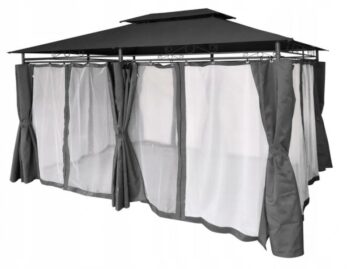 Stabilný záhradný pavilón 3 x 4 m s moskytierou béžová