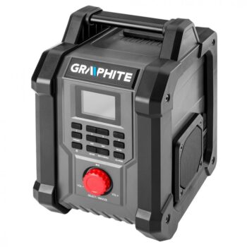 Extrémne odolné GRAPHITE stavebné rádio s napájaním zo siete a batérie súčasne. Patrí do rodiny produktov Energy +, ktoré fungujú na báze účinných lítium-iónových batérií 18 V. Rádio má súpravu dvoch reproduktorov - každý s pôsobivým výkonom 15 W. Vstavaná praktická 2,4-palcová farebná obrazovka zobrazuje aktuálnu frekvenciu (zariadenie umožňuje prevádzkovať FM v rozsahu 87,5 až 108 mHz a DAB v rozsahu 174 - 240 mHz). Celkovo má v ponuke približne 60 staníc!