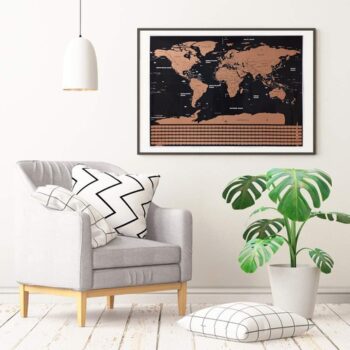 Stieracia mapa sveta s vlajkami 82 x 59 cm + príslušnstvo