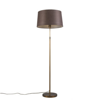Stojaca lampa bronzová s hnedým tienidlom 45 cm nastaviteľná - Parte