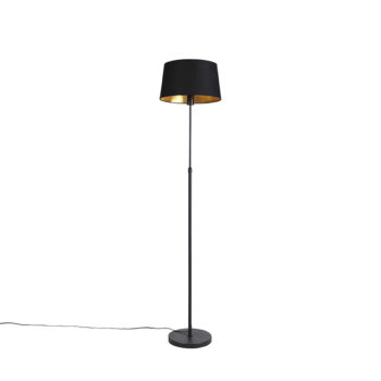 Stojaca lampa čierna s čiernym tienidlom 35 cm nastaviteľná - Parte