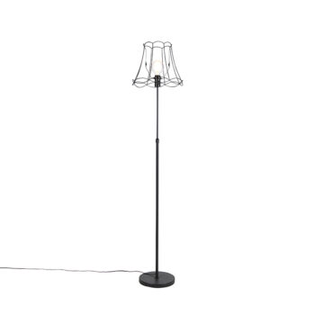 Stojaca lampa čierna s rámom Granny 35 cm nastaviteľná - Parte