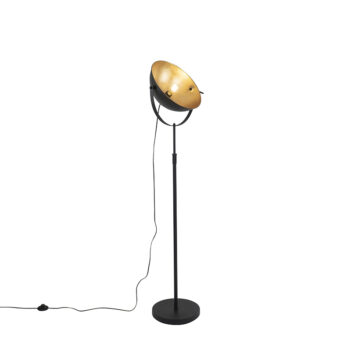 Stojaca lampa čierna so zlatom 35 cm nastaviteľná - Magnax