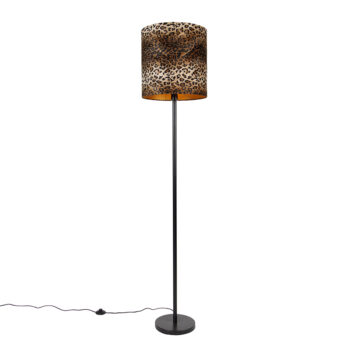 Stojaca lampa čierna tienidlo leopardia potlač 40 cm - Simplo