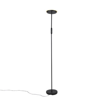 Stojaca lampa čierna vrátane LED s diaľkovým ovládaním - Bumu
