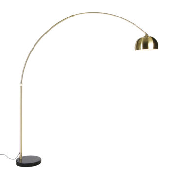 Stojaca lampa mosadz s čiernym mramorovým podstavcom s mosadzným tienidlom - XXL