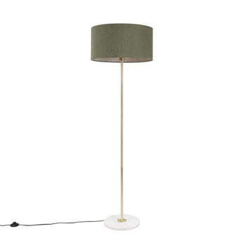 Stojaca lampa mosadz s zeleným tienidlom 50 cm - Kaso