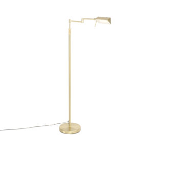 Stojaca lampa mosadz vrátane LED s dotykovým stmievačom - Notia