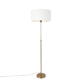 Stojaca lampa nastaviteľná bronzová s tienidlom bielym 50 cm - Parte