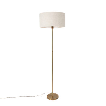 Stojaca lampa nastaviteľná bronzová so svetlosivým tienidlom 50 cm - Parte