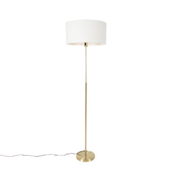 Stojaca lampa nastaviteľná zlatá s tienidlom bielym 50 cm - Parte