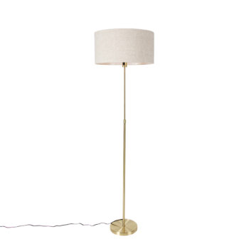 Stojaca lampa nastaviteľná zlatá so svetlosivým tienidlom 50 cm - Parte