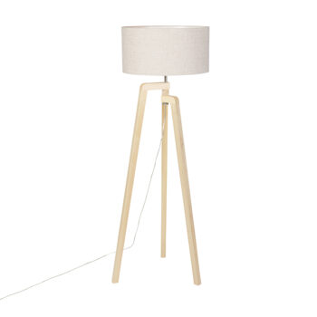 Stojaca lampa trojnožka drevená s tienidlom Pepper 50 cm - Puros
