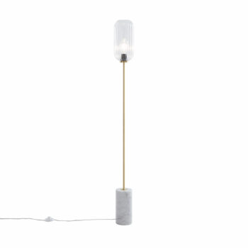 Stojaca lampa v štýle Art Deco mosadz s priehľadným sklom - Rid