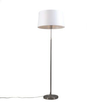 Stojaca lampa z ocele s bielym tienidlom 45 cm nastaviteľná - Parte