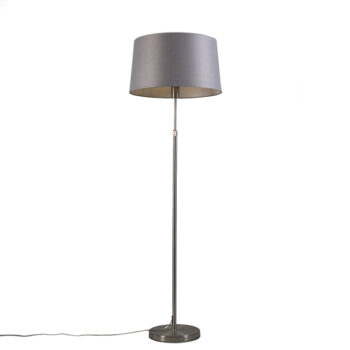 Stojaca lampa z ocele s sivým tienidlom 45 cm nastaviteľná - Parte