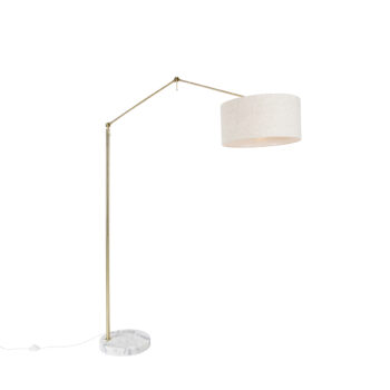 Stojaca lampa zlatá so svetlosivým tienidlom 50 cm nastaviteľná - Editor
