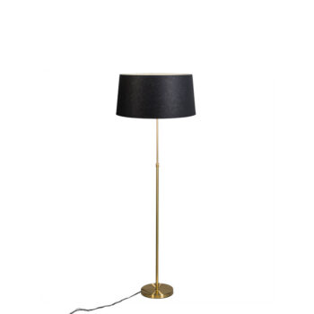 Stojaca lampa zlatá/mosadz s čiernym tienidlom 45 cm nastaviteľná - Parte