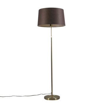 Stojaca lampa zlatá/mosadzná s hnedým tienidlom 45 cm nastaviteľná - Parte