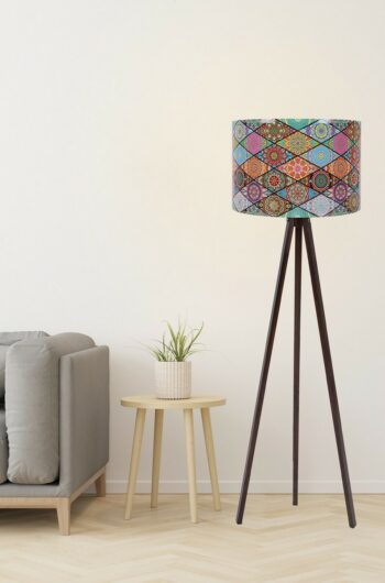 Stojacia lampa Mandala 133, hnedá