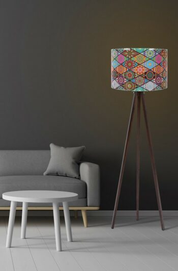 Stojacia lampa Mandala 133, hnedá