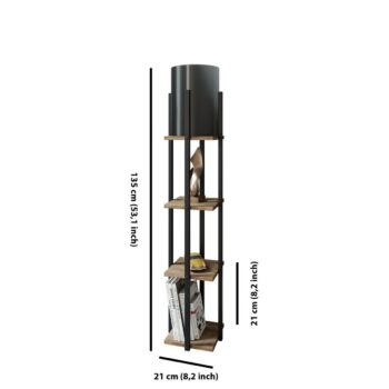 Stojacia lampa Nora - Black, Natural