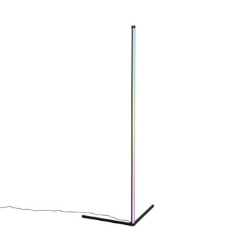 Stojacia lampa čierna vrátane LED s RGB a diaľkovým ovládaním - Carla