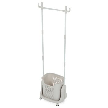 Stojan na oblečenie s košom GD-186 BGE, plast,biela