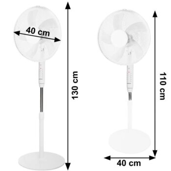 Stojanový ventilátor 45 W s diaľkovým ovládaním - biely
